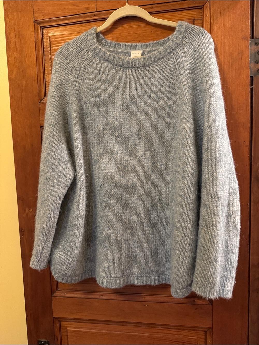 Poetry Heathered Light Blue Crewneck Sweater